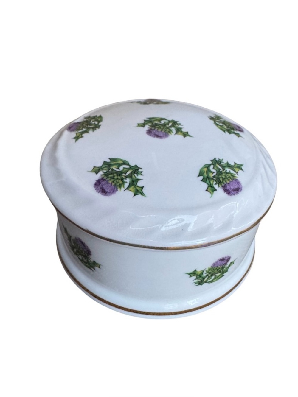 Jewelry Box Fine Bone China Thistle Pattern